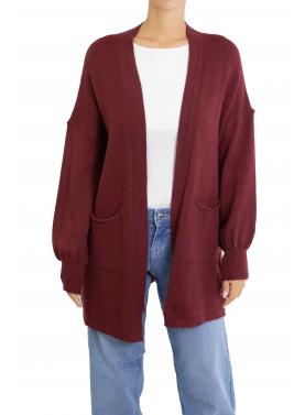 Cardigan lungo aperto con tasche